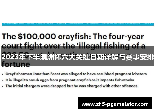 2023年下半澳洲杯六大关键日期详解与赛事安排